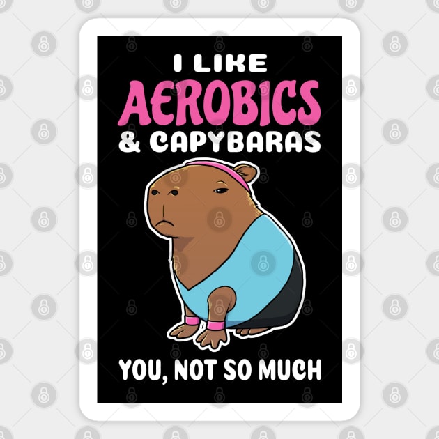 I Like Aerobics and Capybaras you not so much cartoon Magnet by capydays